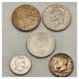 1923 Peace Silver Dollar + US Coins