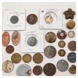 Tokens: Washington 1st Pres. + Luray Squashed Cent