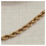 14K Gold Heavy Rope Link 23' Necklace