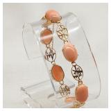 14K / 585 Gold Asian Style Bracelet w/ Coral