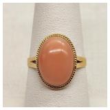 18K Gold Ring with Coral