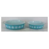 PYREX Turquoise Snowflake Casserole Dishes