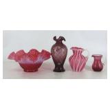 Cranberry and Amethyst Art Glass