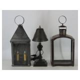 Tinware and Glass Lamps