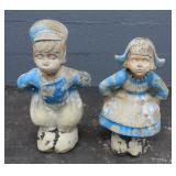 Pair Of Dutch Boy and Girl Kissing Statues `