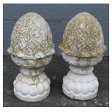 Pair Of Concrete Pineapple Finials