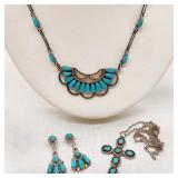 Silver Zuni Petit Point Jewelry Incl Bill & Lou