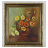 Original Oil On Canvas Still Life of Flowers