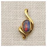 18K Gold Opal Pendant