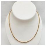 14K Gold Heavy Rope Link Necklace
