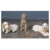 Three Resin Dog Statues