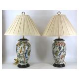 Oriental Accent Porcelain Table Lamps