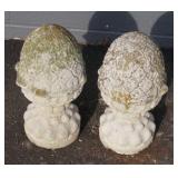 Pair Of Concrete Pineapple Finials