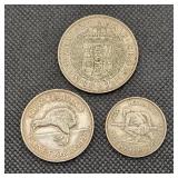 Silver New Zealand Crown Shilling & Florin 1934-37
