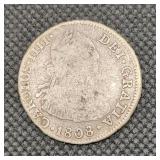1808 Mexico 2 Reales Silver Coin