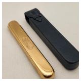 14K Gold Single Cigar Tube Attrib Tiffany w/ Case