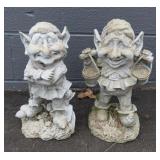Two Resin Garden Gnomes