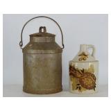 Stoneware Jug and Cream Can