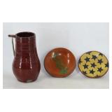 Earthenware Dishes and Birdhouse