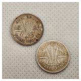 George VI Australia Silver 3-Pence 1941 & 43