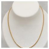 14K Gold Diamond Cut Rope Necklace