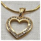 14K Gold Heart w/ Diamonds + Necklace