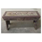 Paint Decorated Farm Bench