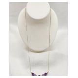 14K Gold Chain Amethysts Necklace