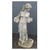 Woman Carrying Jugs Stone Statue