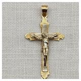14K White & Yellow Gold Crucifix Pendant