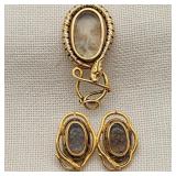 14K Gold Antique Mourning Hair Brooches (2)