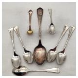 Silver Salt + Mary Pickford Demitasse Etc Spoons