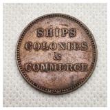 Ships Colonies & Commerce Token Ca. 1835