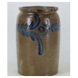 Decorated One Gallon Stoneware Jar