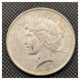 1923 Peace Silver Dollar + Silver Half & Dime