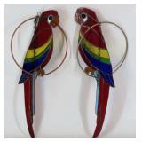 Leaded Stained Glass Parrot Decorations