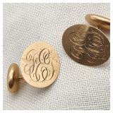 14K Gold Cuff Buttons / Links 'FET'