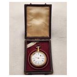 14K Gold Hernault Fils Pocket Watch Key Wind