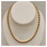 14K Gold Beads on Rope Link Chain