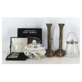 Brass, Silver Plate, And Ceramics