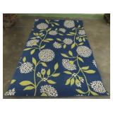 Blue Floral Porch Rug