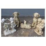 Five Resin Garden Statues