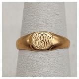 14K Gold Signet Ring 'MBW' Resized / Tested