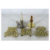 Metalware Trivets and Candlestick