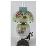 Painted Milk Glass Electrified Table Lamp