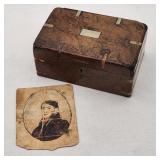 Birds Eye Maple Box & Painted Portrait