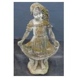 Girl Holding Dress Concrete Statue