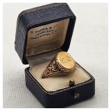 14K Gold Victorian Signet Ring Tested