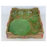Uranium Glass Cake Plates and Drinkware