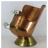 Copper Coal Scuttle w/ Ceramic Handles